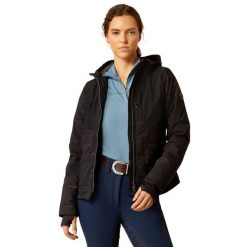 Damska kurtka jeździecka zapinana na zamek Ariat Taxore Insulated. Czarne kurtki damskie Ariat, l, bez wzorów, z dzianiny, bez kaptura. Za 814.00 zł.