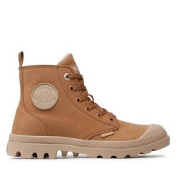 Trapery Palladium. Brązowe trapery damskie Palladium, bez zapięcia. Za 409.99 zł.