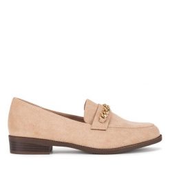 Mokasyny DeeZee. Brązowe mokasyny damskie DeeZee, bez obcasa. Za 119.99 zł.