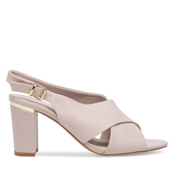 Sandały Lasocki. Brązowe sandały damskie Lasocki, bez wzorów, bez obcasa, na słupku, bez zapięcia. Za 229.99 zł.