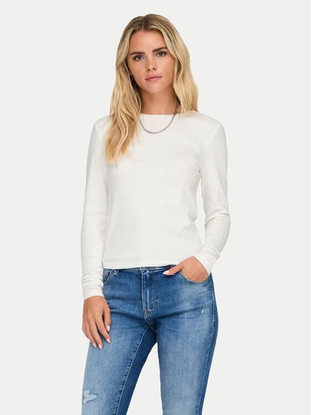 ONLY Bluzka Riley 15323159 Biały Slim Fit. Białe bluzki damskie Only, s, bez wzorów, z bawełny, bez kołnierzyka, bez ramiączek. Za 79.99 zł.