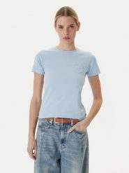 Guess T-Shirt W5RI52 J1314 Błękitny Regular Fit. Niebieskie t-shirty damskie Guess, s, z aplikacjami, z bawełny, bez kołnierzyka. Za 139.99 zł.