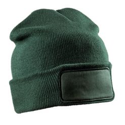 Czapka Unisex Dla Dorosłych Z Podwójną Dzianiną Z Naszywką Drukarki. Czarne czapki damskie RESULT WINTER ESSENTIALS, z aplikacjami, z bawełny. Za 28.99 zł.