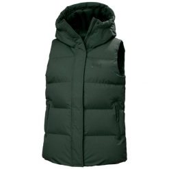 Damska kurtka bez rękawów z kapturem Helly Hansen Adore. Czarne kurtki damskie Helly Hansen, bez wzorów, z puchu, z kapturem. W wyprzedaży za 806.25 zł.