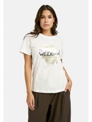 Smith & Soul Koszulka w kolorze kremowym rozmiar: XS. Brązowe bluzki damskie Smith & Soul, xs, bez wzorów, z bawełny, bez kołnierzyka, bez ramiączek. Za 78.99 zł.