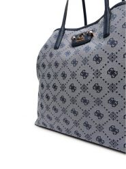 Guess Torebka Neda HWJP96 54240 Granatowy. Niebieskie shopper bag Guess, z aplikacjami, z materiału, bez dodatków. Za 439.99 zł.