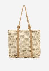 Beżowa Pleciona Torebka Shopperka Revine. Brązowe shopper bag Born2be, z jeansu, bez dodatków. Za 99.99 zł.