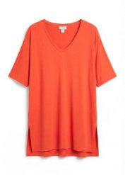 Długi T-shirt z mieszanki wiskozy. Czerwone t-shirty damskie bonprix, bez wzorów, z wiskozy, bez kołnierzyka. Za 44.99 zł.