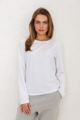 BLUZKA INGA BIAŁA Z HAFTEM M - Flawless. Białe bluzki damskie Flawless, m, bez wzorów, z bawełny, biznesowe, bez kołnierzyka, bez ramiączek. Za 227.00 zł.
