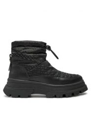 Boss Botki Foster Bootie CBBNY 50523505 Czarny. Czarne botki damskie Boss, z materiału, bez obcasa, na płaskiej podeszwie, bez zapięcia. Za 559.99 zł.