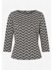 More & More Koszulka w kolorze kremowo-czarnym rozmiar: 40. Brązowe koszulki damskie More & More, bez wzorów, bez kołnierzyka, bez ramiączek. Za 87.45 zł.