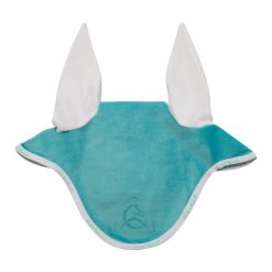 Czapka przeciwmuchowa dla konia z silikonu Acavallo Lycra Special Edition. Niebieskie czapki damskie ACAVALLO, bez wzorów, z elastanu. Za 114.50 zł.
