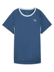 Puma Koszulka "Velocity" w kolorze niebieskim do biegania rozmiar: S. Niebieskie koszulki damskie Puma, s, bez wzorów, z materiału, bez kołnierzyka, bez ramiączek. Za 69.91 zł.