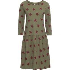 Sukienka shirtowa w gwiazdy bonprix oliwkowo-jasnoszary. Zielone sukienki damskie bonprix. Za 37.99 zł.