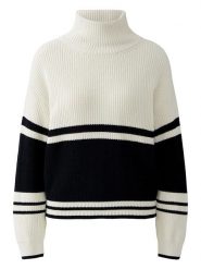 Miss Lagotte Sweter w kolorze biało-czarnym rozmiar: 34. Białe swetry klasyczne damskie Miss Lagotte, ze splotem, bez kołnierzyka. Za 113.90 zł.