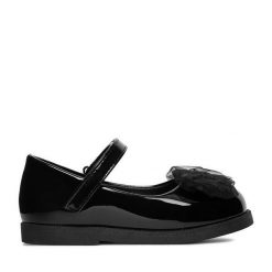 Baleriny JENNY. Czarne baleriny dziewczęce Jenny, bez wzorów, bez obcasa, bez zapięcia. Za 79.99 zł.