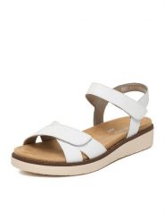 Remonte Sandały CEO-D2049-83 Biały. Białe sandały damskie Remonte, bez wzorów, ze skóry, bez obcasa, na płaskiej podeszwie, bez zapięcia. Za 369.99 zł.