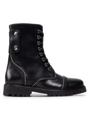 Zadig & Voltaire Trzewiki Joe WKAA1730F Czarny. Czarne botki damskie Zadig & Voltaire, ze skóry, bez obcasa, na płaskiej podeszwie, bez zapięcia. Za 2,309.00 zł.