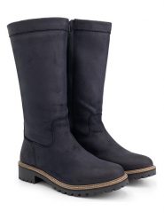 TRAVELIN' Skórzane kozaki "Varde" w kolorze granatowym rozmiar: 41. Niebieskie kozaki damskie Travelin', na zimę, z wełny, bez obcasa, bez zapięcia. Za 358.29 zł.