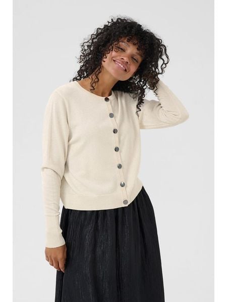 Kaffe Kardigan w kolorze kremowym rozmiar: XS. Brązowe kardigany damskie Kaffe, xs, bez wzorów. Za 118.01 zł.