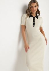 Beżowa Dopasowana Sukienka z Dzianiny z Wiskozy w Eleganckim Stylu Peliora. Brązowe sukienki damskie Born2be, bez wzorów, z dzianiny, eleganckie, bez ramiączek. W wyprzedaży za 118.99 zł.