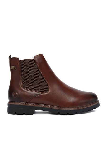 Remonte Botki CEO-D2Q70-22 Brązowy. Brązowe botki damskie Remonte, ze skóry, bez obcasa, na płaskiej podeszwie, bez zapięcia. Za 399.99 zł.