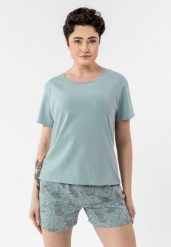 Piżama damska dwuczęściowa U-RAVA. Piżamy damskie Volcano, bez wzorów, z bawełny, bez ramiączek. Za 99.99 zł.