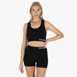 Biustonosz treningowy damski Swedemount Padded Seamless Top szybkoschnący. Brązowe biustonosze sportowe damskie SWEDEMOUNT, bez wzorów, z tkaniny. Za 99.99 zł.
