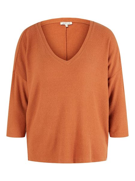 TOM TAILOR Denim Koszulka w kolorze pomarańczowym rozmiar: XS. Pomarańczowe bluzki damskie TOM TAILOR DENIM, xs, bez wzorów, z denimu, bez kołnierzyka, bez ramiączek. Za 32.75 zł.