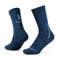 Skarpety BUFF Dryflx Crew. Niebieskie skarpetki damskie Buff, bez wzorów, z elastanu. Za 129.99 zł.