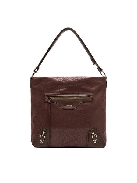 Lasocki Torebka C-LSK-X-007-08 Brązowy. Brązowe torebki klasyczne damskie Lasocki, z materiału, bez dodatków. Za 199.99 zł.