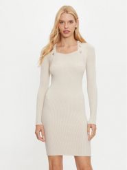 Marciano Guess Sukienka dzianinowa 4BGK01 5613Z Écru Slim Fit. Sukienki damskie Marciano Guess, z aplikacjami, z dzianiny, bez ramiączek. Za 289.99 zł.