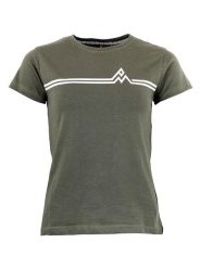 Peak Mountain Koszulka w kolorze oliwkowym rozmiar: XL. Brązowe bluzki damskie Peak Mountain, xl, bez wzorów, z bawełny, bez kołnierzyka, bez ramiączek. Za 48.95 zł.