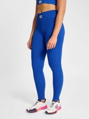 Damskie legginsy bezszwowe prążkowane Hummel Pulse. Niebieskie legginsy damskie Hummel, l, bez wzorów, z elastanu. Za 138.50 zł.