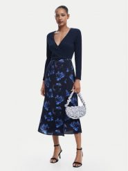 Desigual Sukienka codzienna Filadelfia 24WWVW37 Granatowy Regular Fit. Niebieskie sukienki damskie Desigual, bez wzorów, z syntetyku, bez ramiączek. Za 249.99 zł.