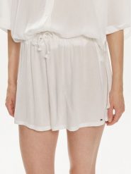 Tommy Hilfiger Szorty materiałowe UW0UW05332 Biały Relaxed Fit. Białe szorty damskie Tommy Hilfiger, bez wzorów, z materiału. Za 169.99 zł.