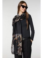 Lucky Bees Szal w kolorze czarno-szarym - 180 x 85 cm rozmiar: onesize. Czarne szaliki damskie Lucky Bees, bez wzorów, z bawełny. Za 100.52 zł.