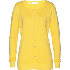 Sweter rozpinany bonprix żółty. Kardigany damskie bonprix. Za 69.99 zł.