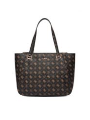 Guess Torebka Calebra Travel TWLP95 36024 Brązowy. Brązowe shopper bag Guess, z aplikacjami, ze skóry, bez dodatków. Za 639.99 zł.