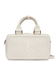 Calvin Klein Torebka Bold Ck Elongated Mini Tote LV04F3411G Biały. Białe torebki klasyczne damskie Calvin Klein, ze skóry, bez dodatków. Za 489.99 zł.