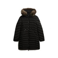 Parka dla kobiet Superdry Fuji. Czarne parki damskie Superdry, na zimę, bez kaptura. Za 605.00 zł.