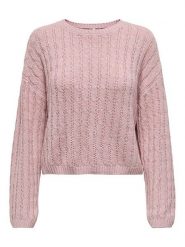 ONLY Sweter w kolorze jasnoróżowym rozmiar: S. Różowe swetry klasyczne damskie Only, s, bez kołnierzyka. Za 96.37 zł.