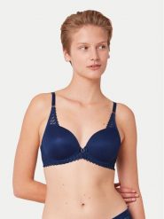 Triumph Biustonosz z fiszbiną Aura Spotlight 10216459 Niebieski. Niebieskie biustonosze Triumph, bez wzorów, z syntetyku. Za 89.30 zł.