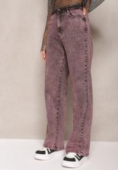 Fioletowe Szerokie Jeansy Ozdobione Efektem Sprania Oluva. Fioletowe jeansy damskie Renee. Za 119.99 zł.