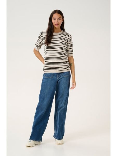 Kaffe Sweter w kolorze beżowym rozmiar: XS. Brązowe swetry klasyczne damskie Kaffe, xs, bez kołnierzyka. Za 61.17 zł.