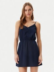 Tommy Jeans Sukienka letnia Essential DW0DW20613 Granatowy Regular Fit. Niebieskie sukienki damskie Tommy Jeans, bez wzorów, z jeansu, bez ramiączek. Za 229.99 zł.
