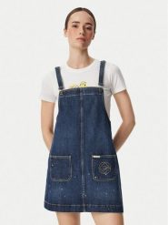 Guess Jeans Sukienka jeansowa W6YKAS D2259 Niebieski Regular Fit. Niebieskie sukienki damskie Guess Jeans, z aplikacjami, z bawełny, bez ramiączek. Za 569.99 zł.