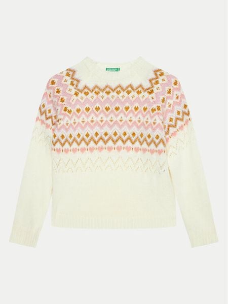 United Colors Of Benetton Sweter 1176Q107K Écru Regular Fit. Swetry dziewczęce United Colors Of Benetton, bez wzorów, z syntetyku, bez kołnierzyka, bez ramiączek. Za 99.99 zł.