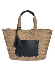 BLE Shopper bag w kolorze jasnobrązowo-czarnym - 45 x 25 x 15 cm rozmiar: onesize. Brązowe shopper bag BLE, z aplikacjami, z materiału, na ramię, bez dodatków. Za 73.95 zł.