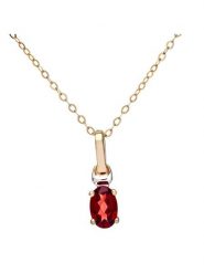 Revoni Złoty naszyjnik z diamentową zawieszką - 46 cm rozmiar: onesize. Żółte naszyjniki damskie Revoni, z granatem, złote. Za 761.99 zł.